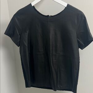 Marc Cain Faux Leather and Mouton top